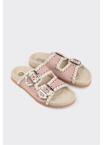 Pudra Deri Kadın Düz Terlik fiyatları