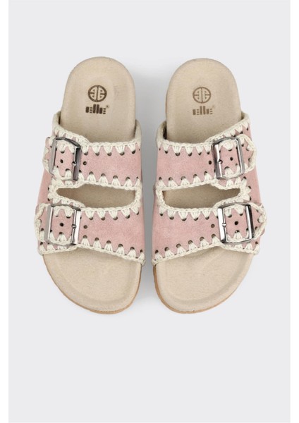 Pudra Deri Kadın Düz Terlik fırsatları