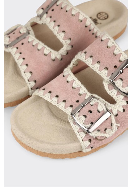 Pudra Deri Kadın Düz Terlik indirimleri