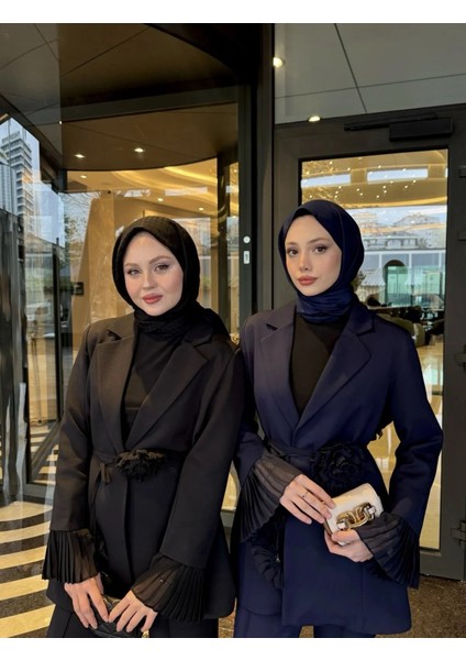 Double Krep Kumaş Kolu Piliseli Pantolon Ceket Tesettür Takım fiyatları