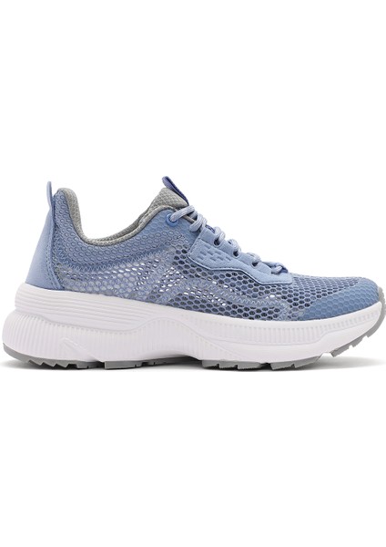 Kadın Mavi Bağcıklı Kalın Tabanlı Kumaş Sneaker 25SFE48576F