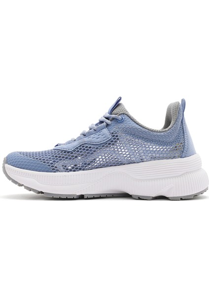 Kadın Mavi Bağcıklı Kalın Tabanlı Kumaş Sneaker 25SFE48576F
