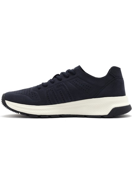 Erkek Lacivert Bağcıklı Nubuk Deri Sneaker 25SFD7600V3