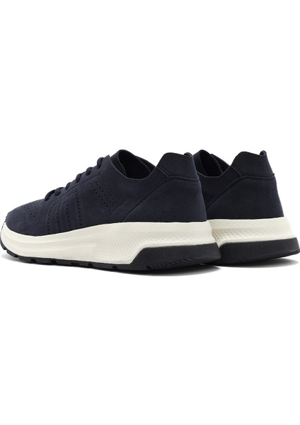 Erkek Lacivert Bağcıklı Nubuk Deri Sneaker 25SFD7600V3