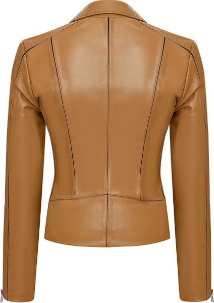 Bella Kadın Camel Biker Kısa Deri Ceket 25SGD5106U4 fiyatları