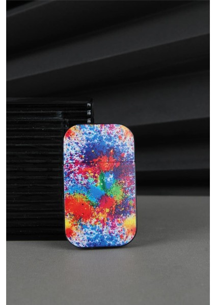 Kapaklı Baskılı Tasarım Mavi Gazlı Çakmak - 25CAK132TD03