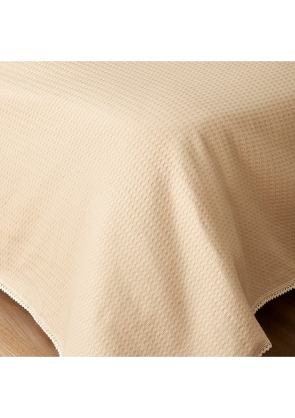 Pavia Pamuklu Çift Kişilik Pike Takımı Bej (200 x 220 cm )