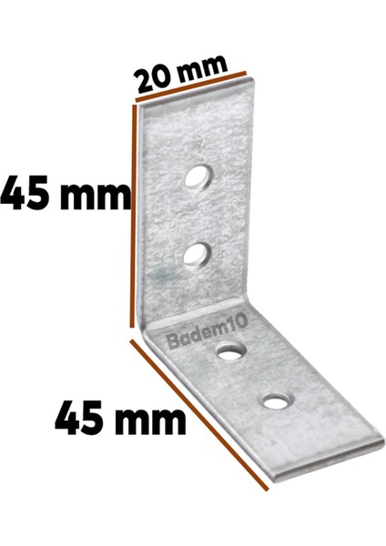(25 Adet) Mobilya Eşya Dolap Duvara Sabitleme Köşebent Bağlantı Aparatı L Demiri Gönye 45X45X20 mm