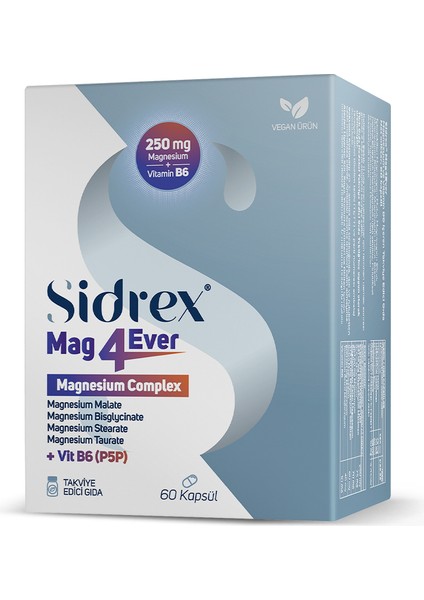 MAG4EVER Magnezyum ve Vitamin B6 Içeren Takviye Edici Gıda 60 Kapsul fırsatları