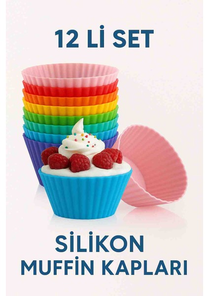 Renkli Silikon Muffin Kap 12LI