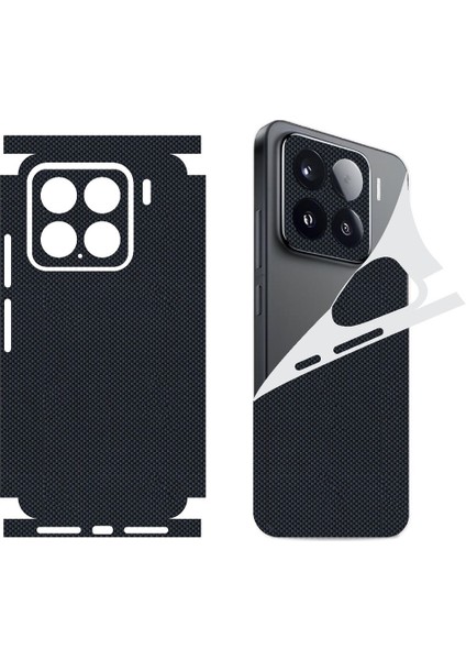 Xiaomi 15 Mi 15 Için 360 Full Arka Kaplama Koruma Sticker Kılıfsız Kullanım Karbon Siyah