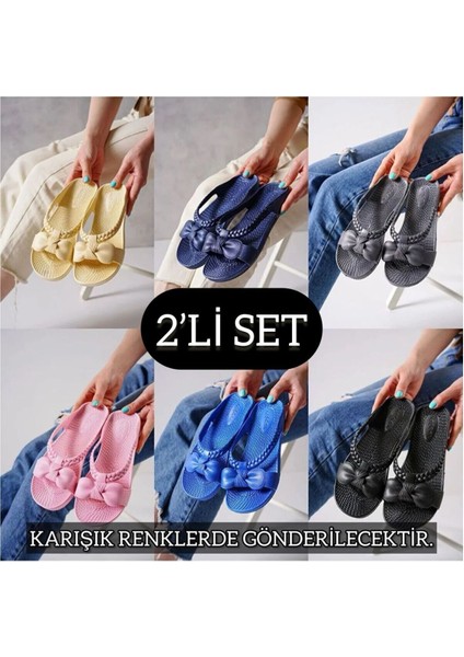 2'li Unisex Kaymaz Sokak Plaj Yazlık Gündelik terlik