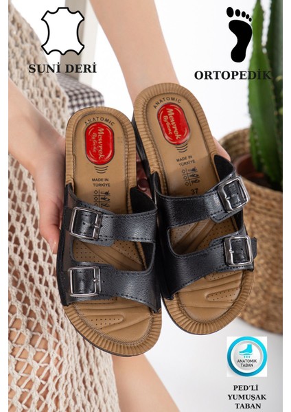 Kadın Ultra Yumuşak Soft Taban Dolgu Topuk Ortopedik Içi Pedli Günlük Anne Terliği
