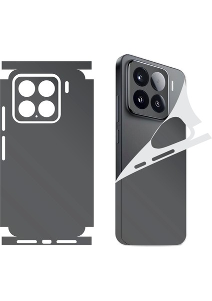 Xiaomi 15 Mi 15 Için 360 Full Arka Kaplama Koruma Sticker Kılıfsız Kullanım Koyu Gri