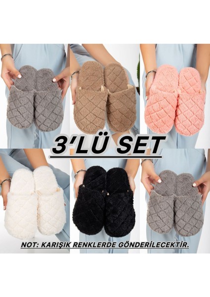 3'lü Paket Terlik Ev Terliği Çeyiz Bohça Seti