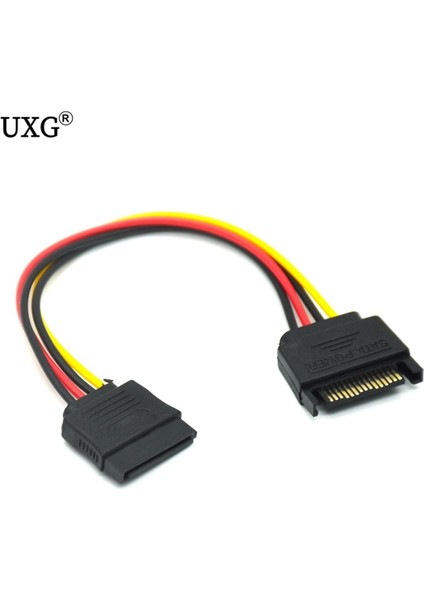 Sata 15PIN Erkek Kadın Sata Sabit Disk Güç Uzatma Genişletici Cabo Kablosu HDD SSD Güç Kabloları 20 cm (Yurt Dışından)