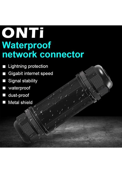 Onti RJ45 Su Geçirmez Konnektör IP67 Ethernet Ağ Kablosu Konektörü Çift Kafa Adaptörü Çoğaltıcı Uzatma Cat5 6 7 8P8C (Yurt Dışından)