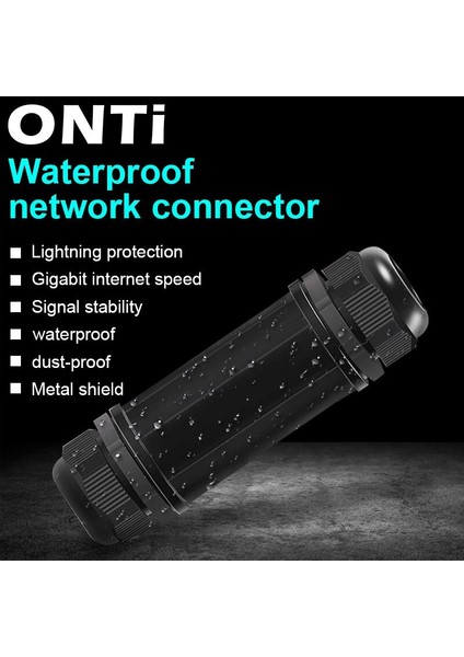 Onti RJ45 Su Geçirmez Konnektör IP67 Ethernet Ağ Kablosu Konektörü Çift Kafa Adaptörü Çoğaltıcı Uzatma Cat5 6 7 8P8C (Yurt Dışından) fiyatları