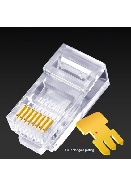 RJ45 8P8C Süper Sınıf 5 Kristal Kafa Kablo Konnektörlü Delikli CAT5E Ağ Kablosu Konektörü (Yurt Dışından)
