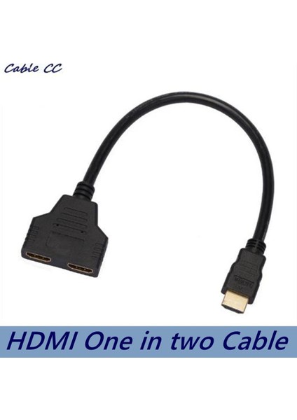 En Kablo HDMI Uyumlu Ayırıcı Kablo 1 Erkek - Çift HDMI 2 Dişi Y Ayırıcı Adaptör HDMI Hd LED LCD Tv 30 cm (Yurt Dışından)