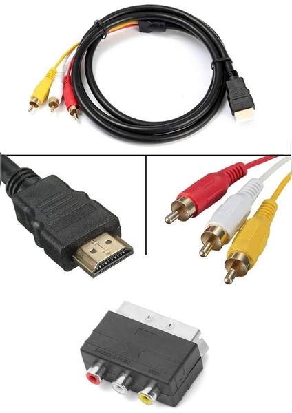 Taşınabilir Yüksek Çözünürlüklü 1080P Video HDMI Uyumlu 3rca Av Scart Kompozit Dönüştürücü Adaptör Kablosu Kablosu (Yurt Dışından) indirimleri