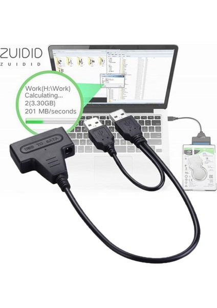 22-Pin USB 2.0 Sata 22PIN Sabit Disk Kolay Sürücü Kablosu SSD 2.5 Inç Adaptör Hattı Win7 Win8 WIN10 Mac Os (Yurt Dışından)