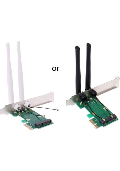 Kablosuz Kart Wifi Mini Pcı-E Express - Pcı-E Adaptörü 2 Anten Harici Pc (Yurt Dışından)
