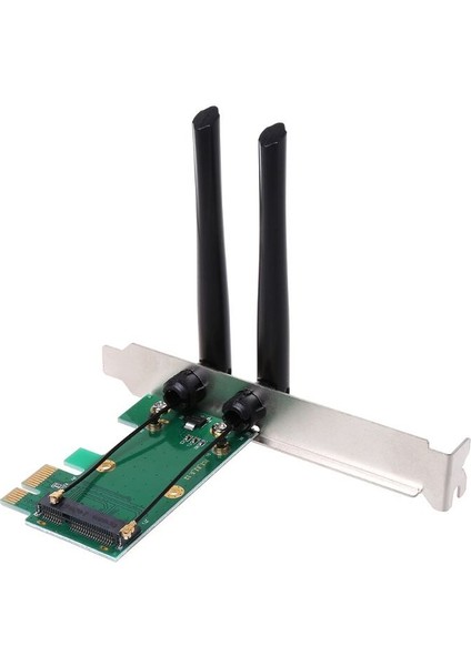 Kablosuz Kart Wifi Mini Pcı-E Express - Pcı-E Adaptörü 2 Anten Harici Pc (Yurt Dışından)