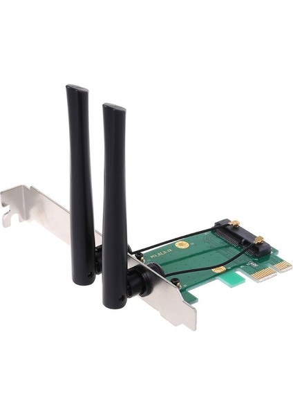 Kablosuz Kart Wifi Mini Pcı-E Express - Pcı-E Adaptörü 2 Anten Harici Pc (Yurt Dışından)