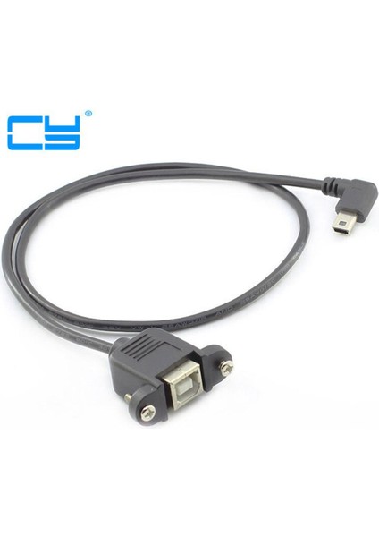90 Sağ Açılı 0.5 M Mini USB 5pin Erkek USB 2.0 Tip B Dişi Yazıcı Panel Montaj Kablosu ve Vida 50 cm (Yurt Dışından)