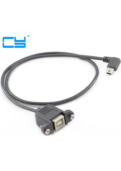 90 Sağ Açılı 0.5 M Mini USB 5pin Erkek USB 2.0 Tip B Dişi Yazıcı Panel Montaj Kablosu ve Vida 50 cm (Yurt Dışından)