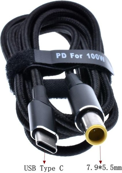 65W 90W 100W USB C Tip C Erkek Dc7.9x 5.5mm Erkek Pd Şarj Cihazı Konnektör Adaptör Kablosu Lenovo T60 T60P T61 T61P X60 (Yurt Dışından)