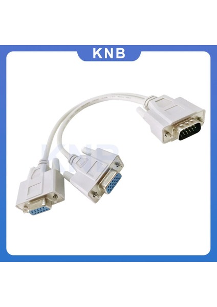 Yeni 1 Pc - 2 VGA Svga Monitör Erkek - 2 Çift Dişi Y Adaptör Splitter Kablosu 15 Pin (Yurt Dışından)
