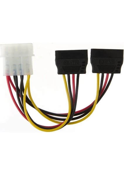 2 Adet Ide 4 Pin Molex 2 Of 15 Pin Seri Ata Sata Çift SSD HDD Güç Adaptör Kablosu Fişi (Yurt Dışından)
