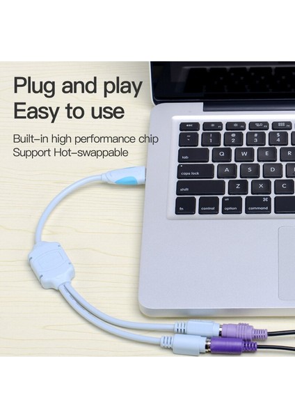 Vention USB Ps2 Dönüştürücü Kablosu USB Erkek Ps/2 Dişi Adaptör USB Uzatma Kablosu Klavye Fare Tarayıcı Için Ps2 USB Kablosu (Yurt Dışından)