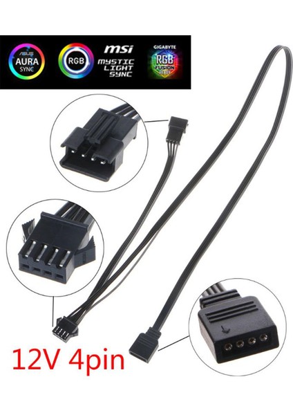 12 V 4pin Rgb Bağlantı Kablosu Pc Kasa Fanı LED Şerit Uzatma Kablosu Tel Adaptörü Giga/microstar/a-Sus Rgb Anakart (Yurt Dışından)