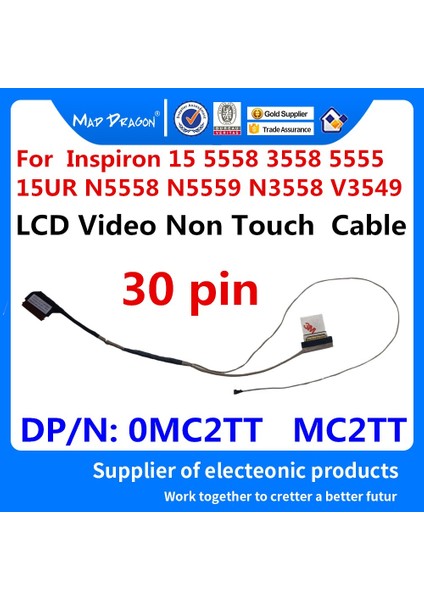 Dizüstü Yenı Lvds LCD Edp Video Kablosu Dell Inspiron 15 5558 3558 5555 15UR N5558 N5559 N3558 V3549 0MC2TT MC2TT DC020024C00 (Yurt Dışından) fiyatları