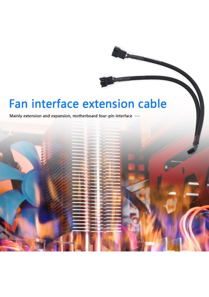 Cpu Pc Kasa Fanı 4-Pin Uzatma Kablosu Y Ayırıcı Kablo 4-Pin - 3/4-Pin Kablo 27CM Kullanışlı ve Pratik Giyilebilir (Yurt Dışından)