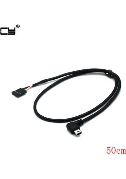 1 Adet Mini USB Erkek Sağ/sol Açı Dupont 5 Pin Dişi Başlık Anakart Kablosu 50 cm (Yurt Dışından)
