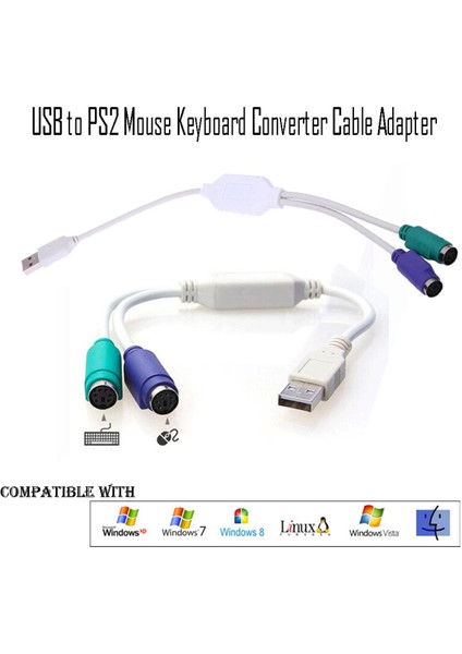 Alloyseed 31 cm USB Ps2 Fare Klavye Dönüştürücü Kablosu Adaptörü Ps2 Arayüzü Konektörü Klavye Masaüstü (Yurt Dışından)