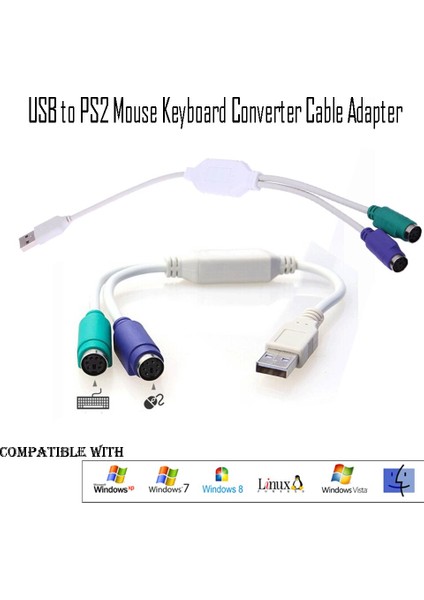 Alloyseed 31 cm USB Ps2 Fare Klavye Dönüştürücü Kablosu Adaptörü Ps2 Arayüzü Konektörü Klavye Masaüstü (Yurt Dışından) fiyatları