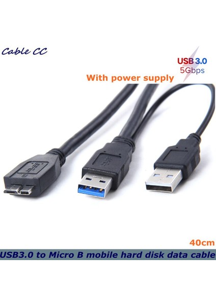 Mobil Sabit Disk Mobil Sabit Disk SSD Kablo Adaptörü Için Kullanılan Yeni 40 cm USB 3.0 Ay USB 2.0 Erkek - Mikro B Veri Kablosu (Yurt Dışından)