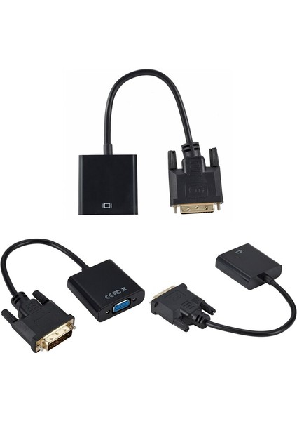 1080P Dvı-D 24+1 Pin Erkek - VGA 15PIN Dişi Aktif Kablo Adaptörü Dönüştürücü (Yurt Dışından)
