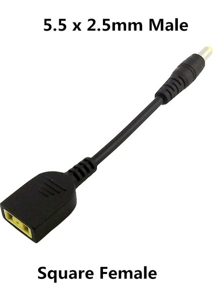 1x Lenovo Thinkpad X1 Dc Güç 5.5mm x 2.5mm Erkek Kare Kadın Şarj Aleti Dönüştürücü Adaptör Kablosu 15 cm (Yurt Dışından)