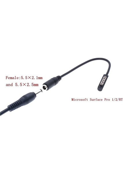 Dc Fiş Şarj Kablosu Güç Konektörü Kablosu Tel Pratik Dayanıklı Dc5.5*2.1mm Güç Adaptörü Microsoft Sur Pro 1/2/rt 20 cm (Yurt Dışından)