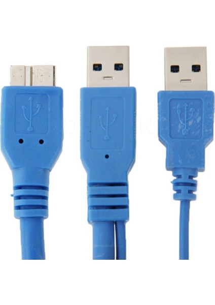 Kebidu Uzunluğu 50 cm Çift USB 3.0 A - Mikro-B USB 3.0 Y Kablosu HDD Kutusu Bilgisayar Kablosu Konektörü (Yurt Dışından)