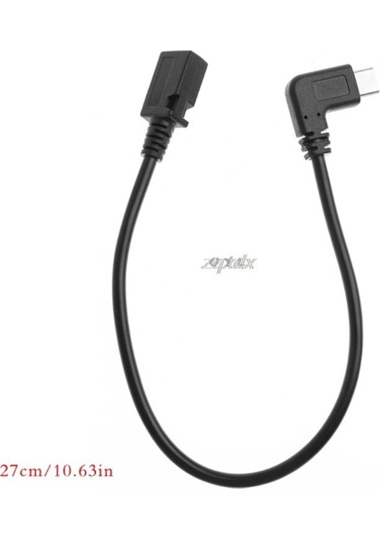 USB 3.1 Tip C 90 Derece Sağ Açı Erkek Mikro USB 2.0 Tip B Düz Dişi Dönüştürücü Adaptör Kablosu Uzatma Kablosu (Yurt Dışından)