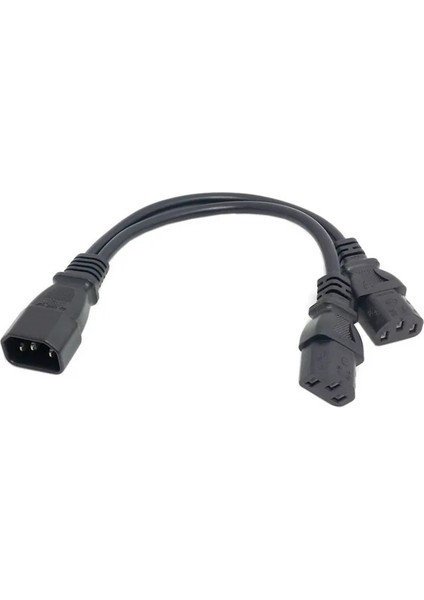 1 Adet Tek C14 - Çift C13 5-13R Kısa Güç Y Tipi Splitter Adaptör Kablosu Kablosu 25 cm (Yurt Dışından) modelleri