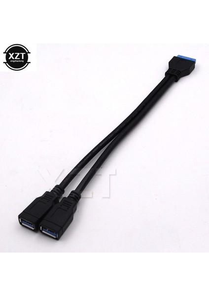 Çift USB 3.0 Bağlantı Noktaları Dişi Anakart 20 Pin Kutusu Başlık Pin Adaptör Kablosu USB 3.0 Bağlantı Kablosu (Yurt Dışından)