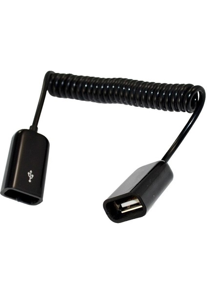 Yaylı Kablo Geri Çekilebilir Kablo Usb2.0 Çift Dişi USB Dişi - Bara USB Dişi-Usb Dişi Kablo 1m (Yurt Dışından)